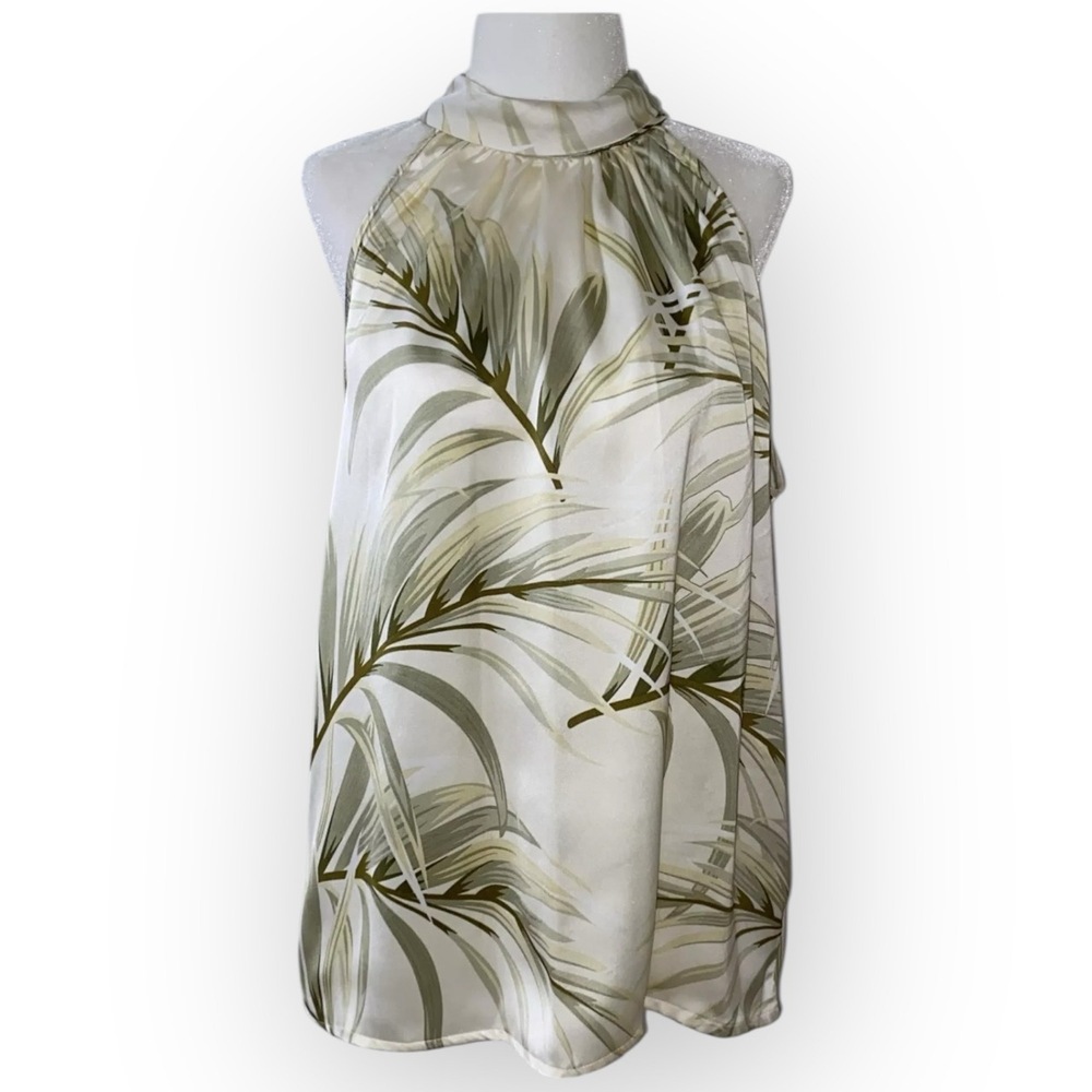 Rachel Zoe Green Palm Print Blouse